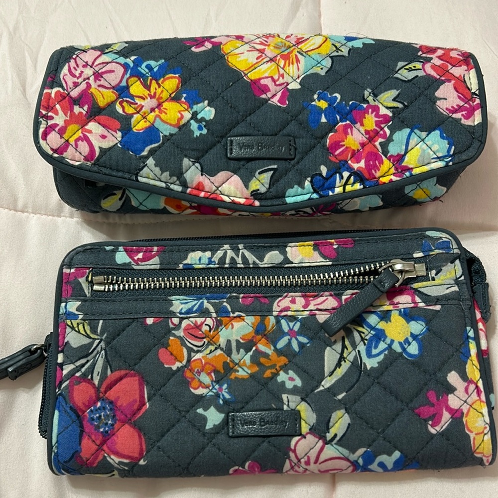 Vera Bradley- wristlet wallet and on a roll
Makeup case- gently used